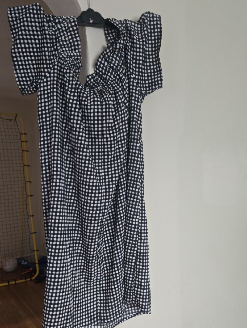 Atmosphere Black and White Gingham Off-Shoulder Dress - Picture 3 of 3